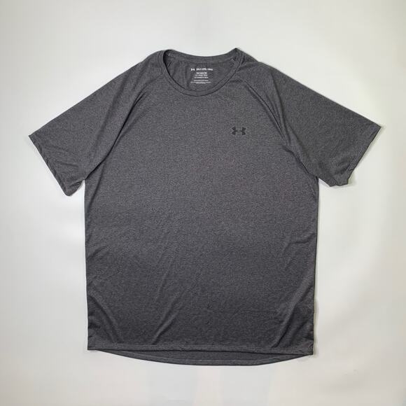 Under Armour Shirt Men 2XLT Tall Graphite Tech Tee Loose Raglan Sleeve Dropcut - Picture 2 of 10
